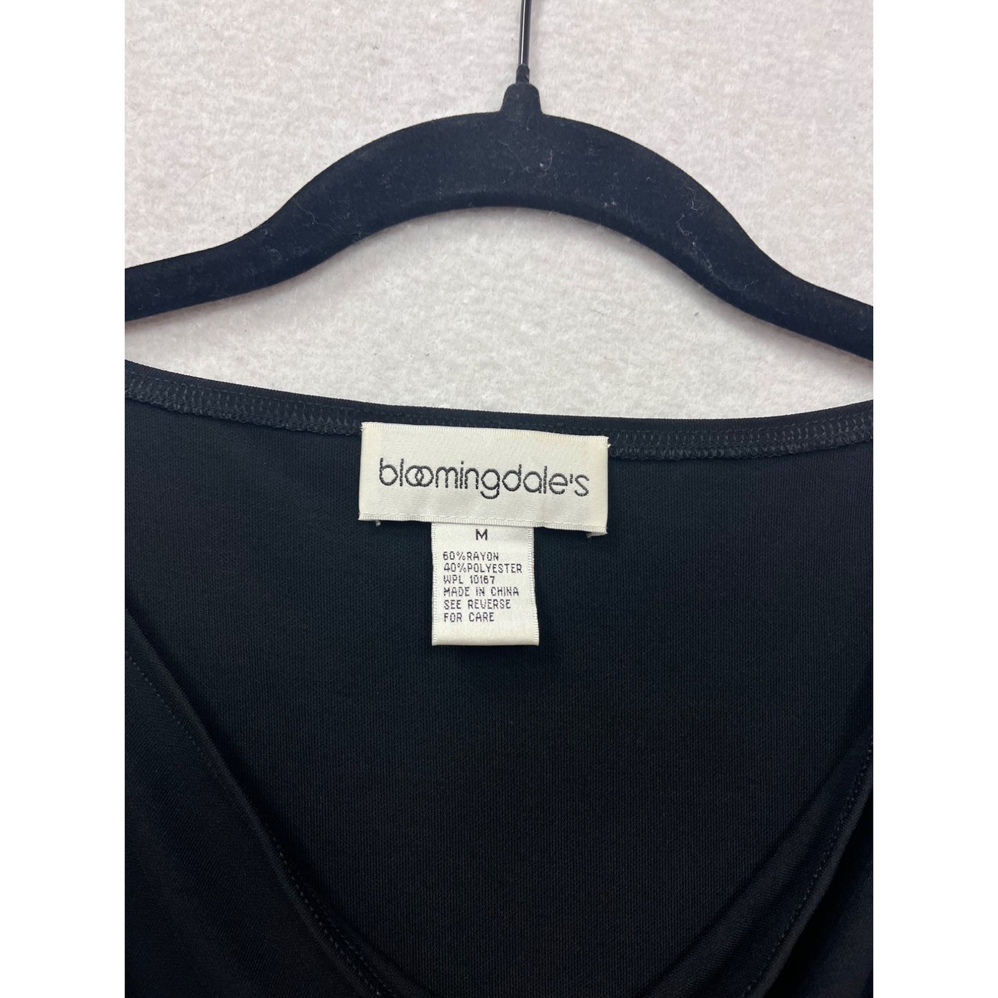 Bloomingdales Black Sleeveless Drape Neck Top With Tie Waist #544A