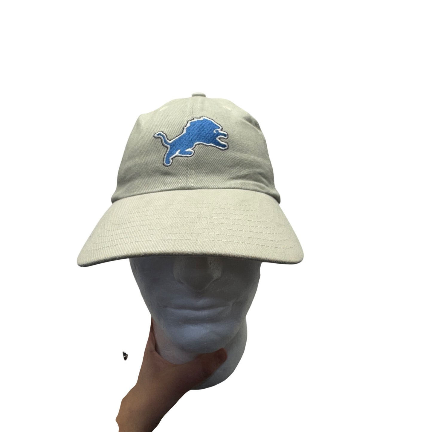 Vintage Detroit Lions Beige NFL Adjustable Baseball Cap With Logo #9677