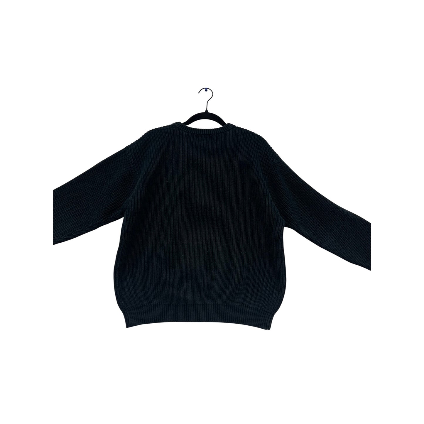 Lands End M Black Cotton Ribbed Sweater #640A