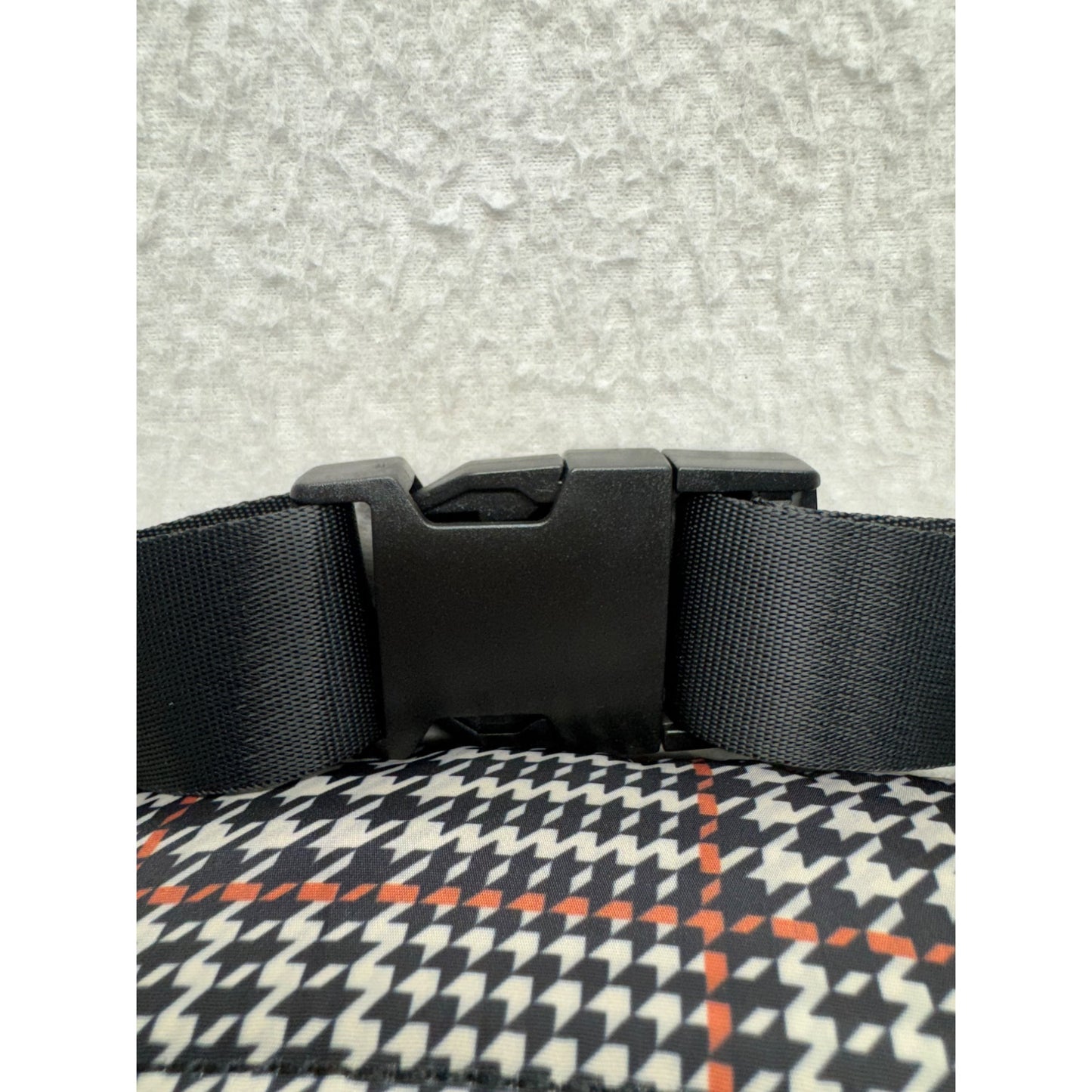 Houndstooth Pattern Belt Bag With Adjustable Strap Black & White #9709