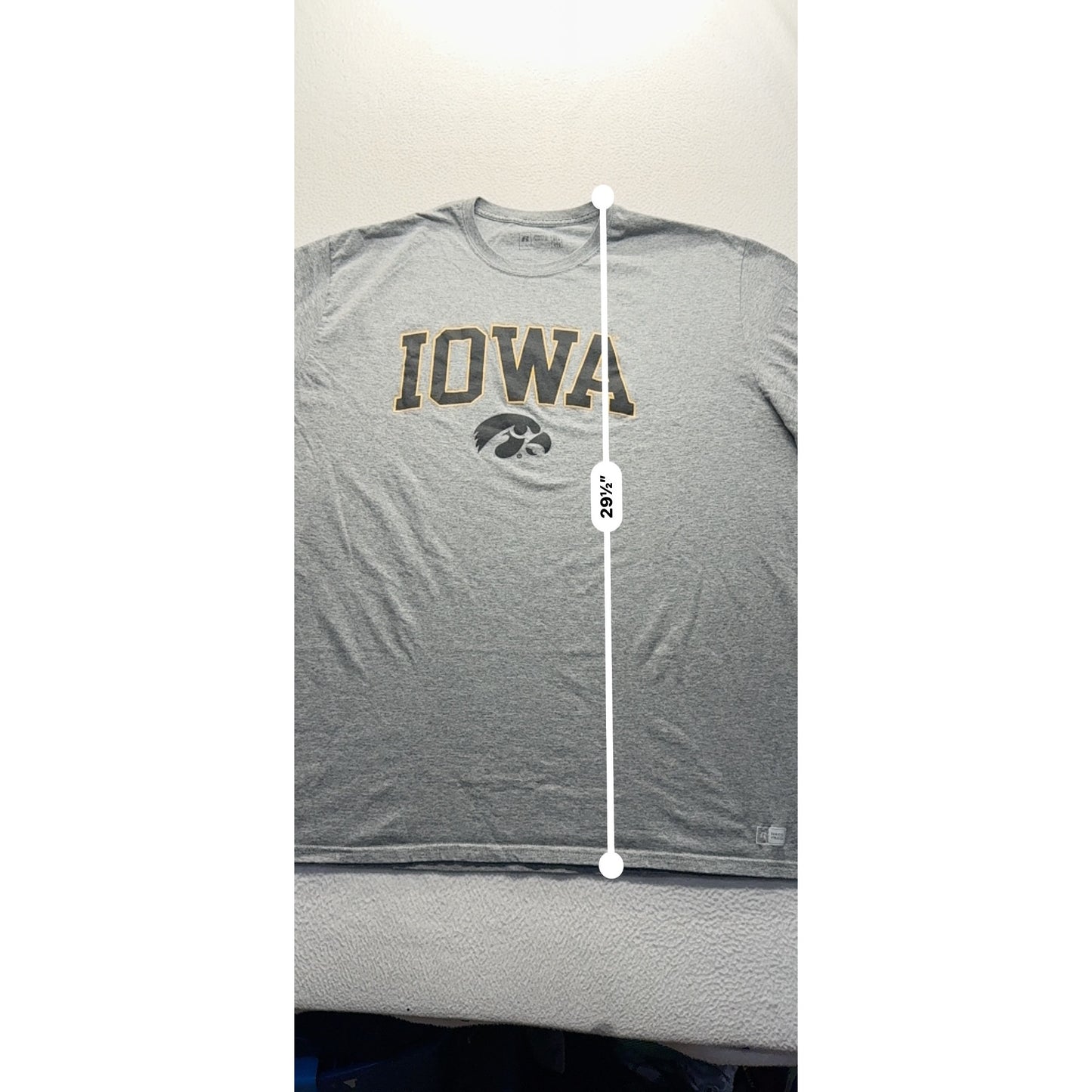 Russell Athletic Iowa T-Shirt Gray Cotton Blend Size 4XL #7887