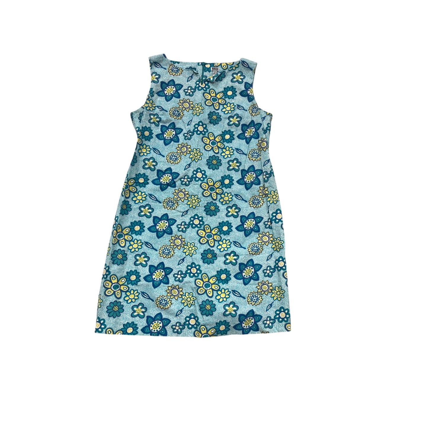 Mini Maternity Sleeveless Floral Dress S Blue & Yellow 100% Cotton #707A
