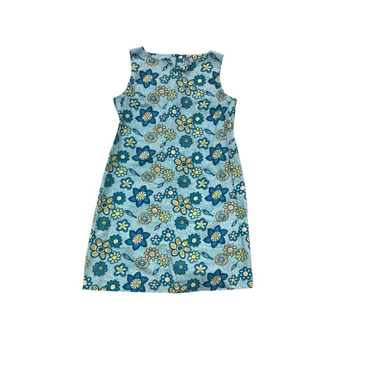 Mini Maternity Sleeveless Floral Dress S Blue & Yellow 100% Cotton #707A