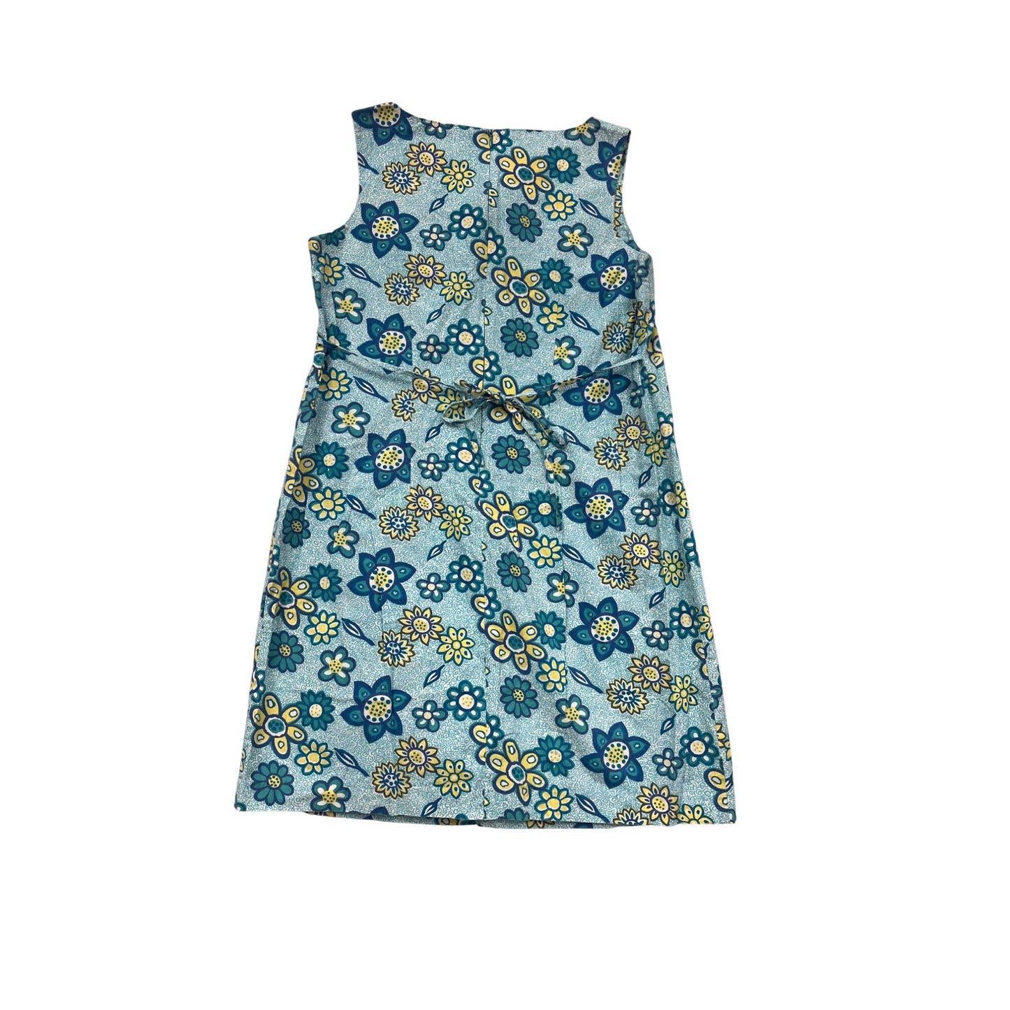 Mini Maternity Sleeveless Floral Dress S Blue & Yellow 100% Cotton #707A