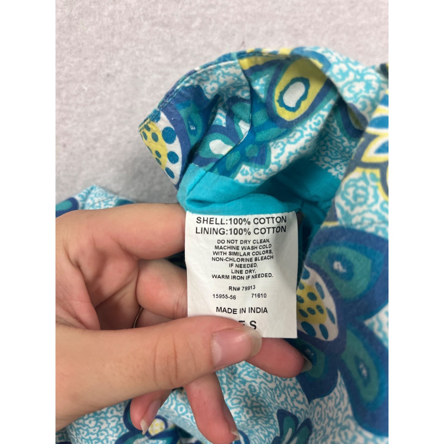 Mini Maternity Sleeveless Floral Dress S Blue & Yellow 100% Cotton #707A