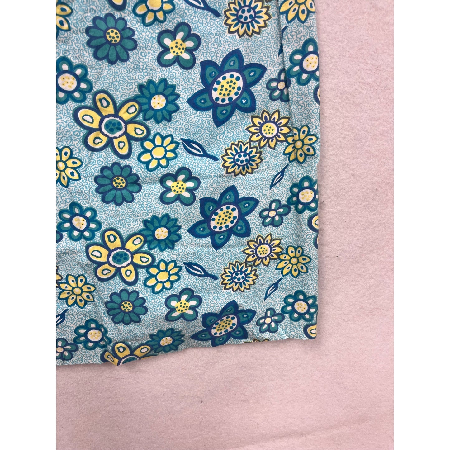 Mini Maternity Sleeveless Floral Dress S Blue & Yellow 100% Cotton #707A