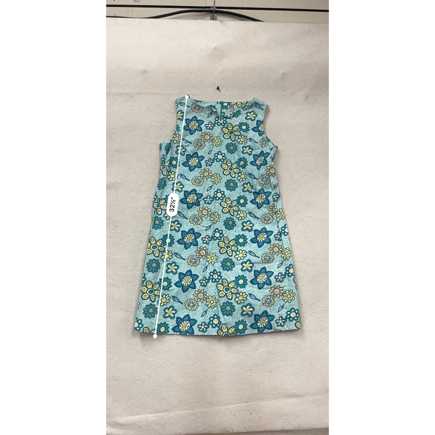 Mini Maternity Sleeveless Floral Dress S Blue & Yellow 100% Cotton #707A