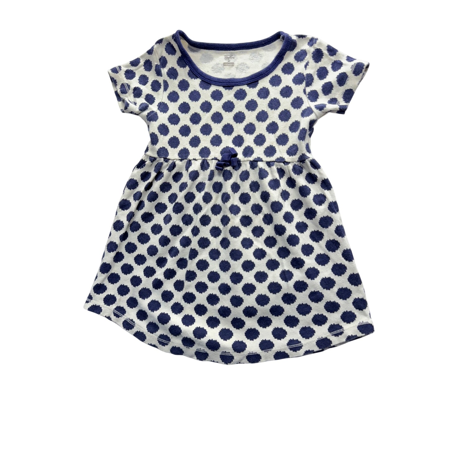 Touched By Nature 3T Organic Cotton Navy Polka Dot Dress #9206