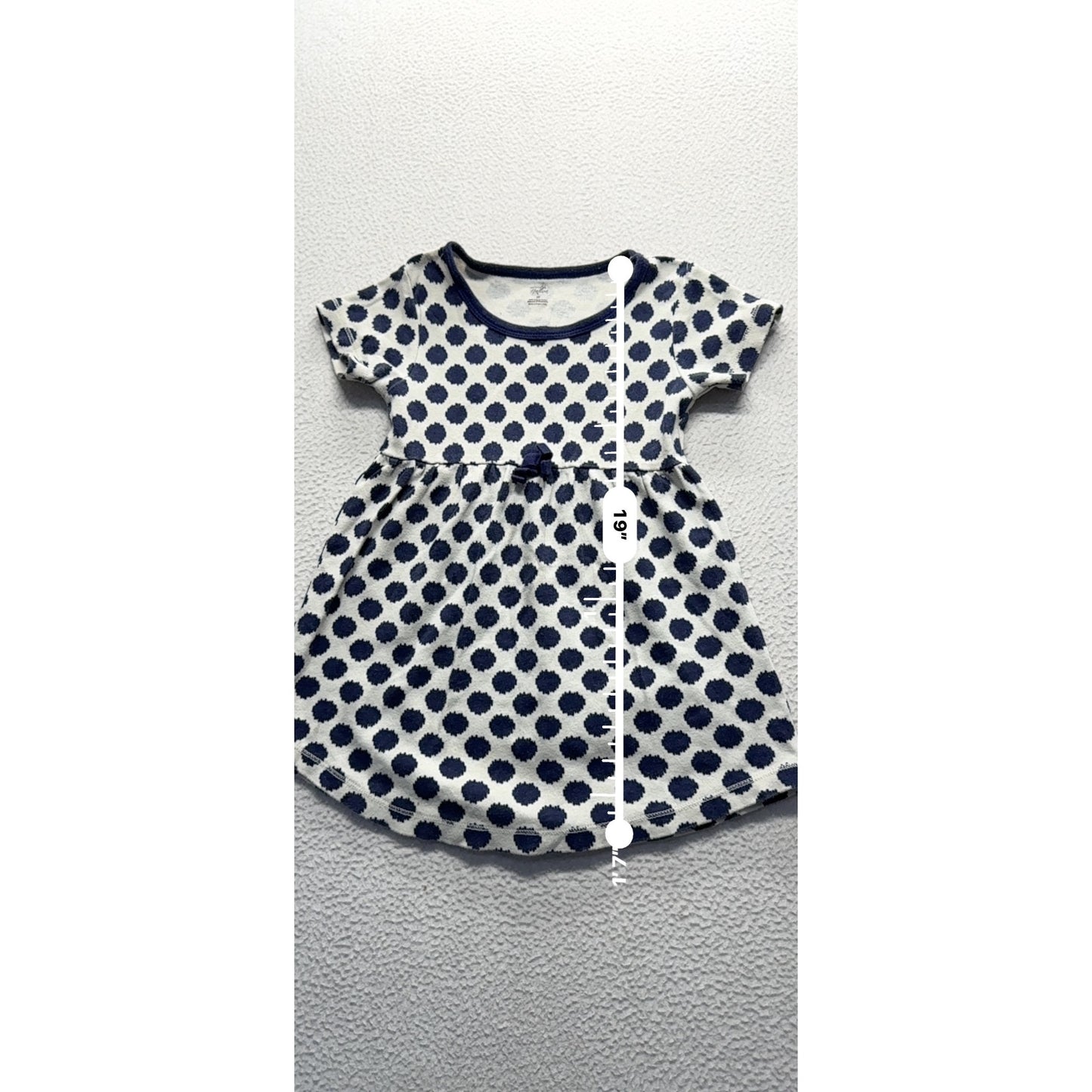 Touched By Nature 3T Organic Cotton Navy Polka Dot Dress #9206