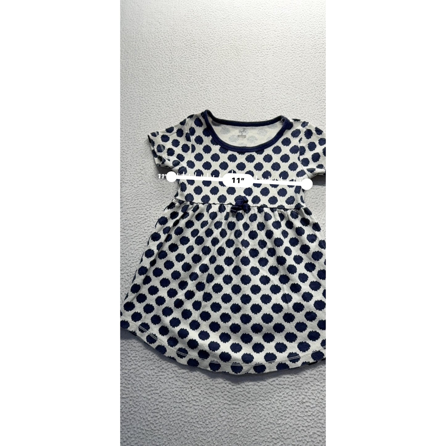 Touched By Nature 3T Organic Cotton Navy Polka Dot Dress #9206