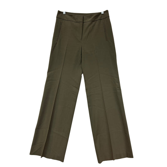Ann Taylor Womens Wide-Leg Olive Green Dress Pants #6363