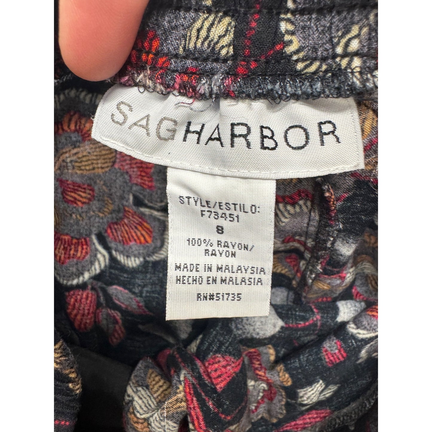 Sagharbor Floral Print A-Line Skirt Rayon Knee Length Professional Attire #9566