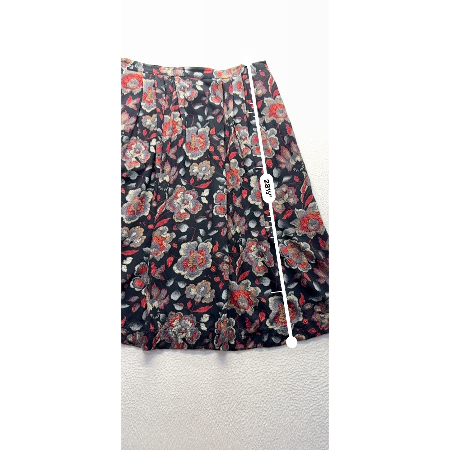 Sagharbor Floral Print A-Line Skirt Rayon Knee Length Professional Attire #9566