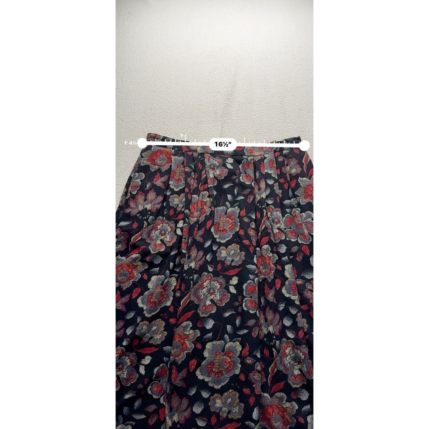 Sagharbor Floral Print A-Line Skirt Rayon Knee Length Professional Attire #9566