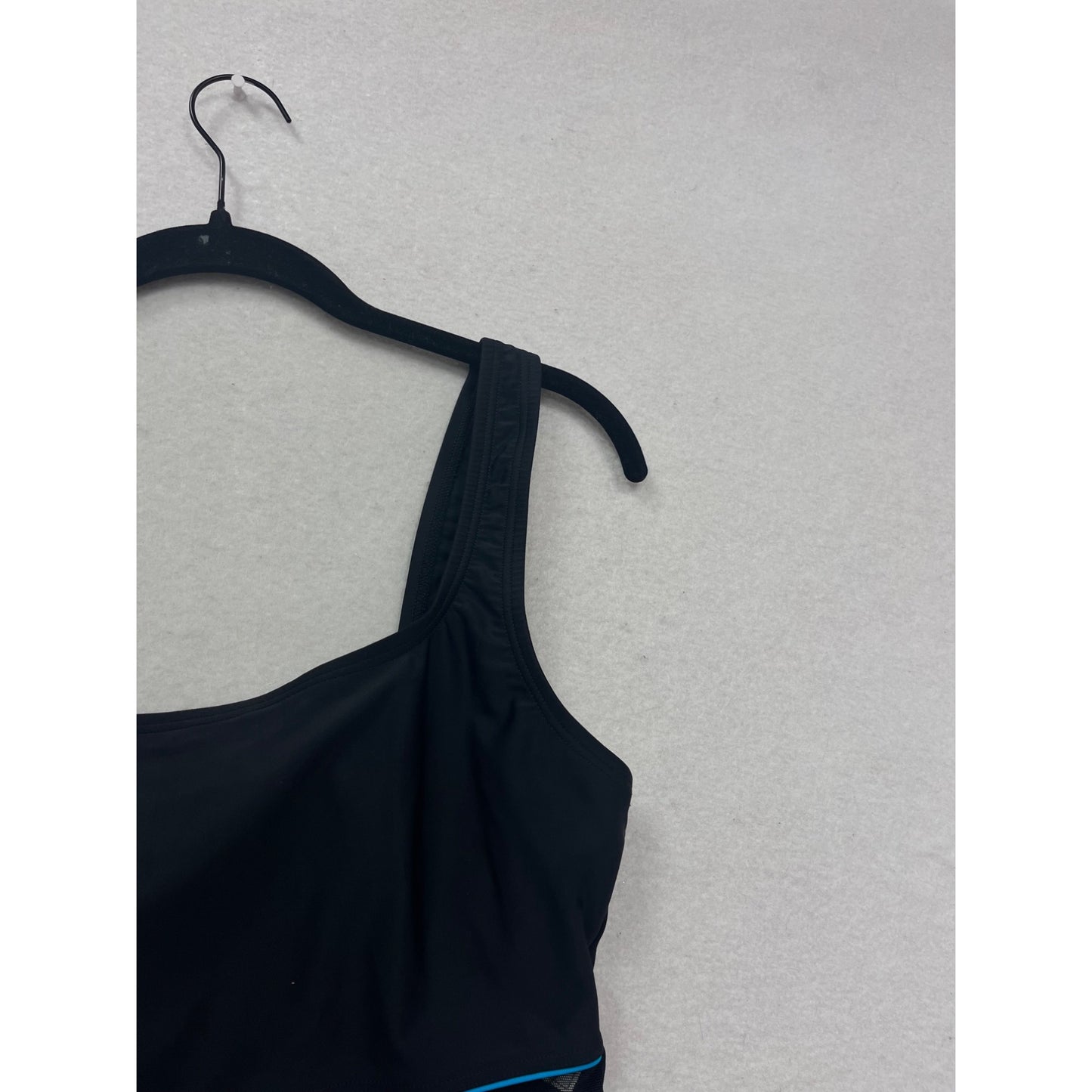 Speedo Black/Blue Tankini Swim Top Size 10 #309A