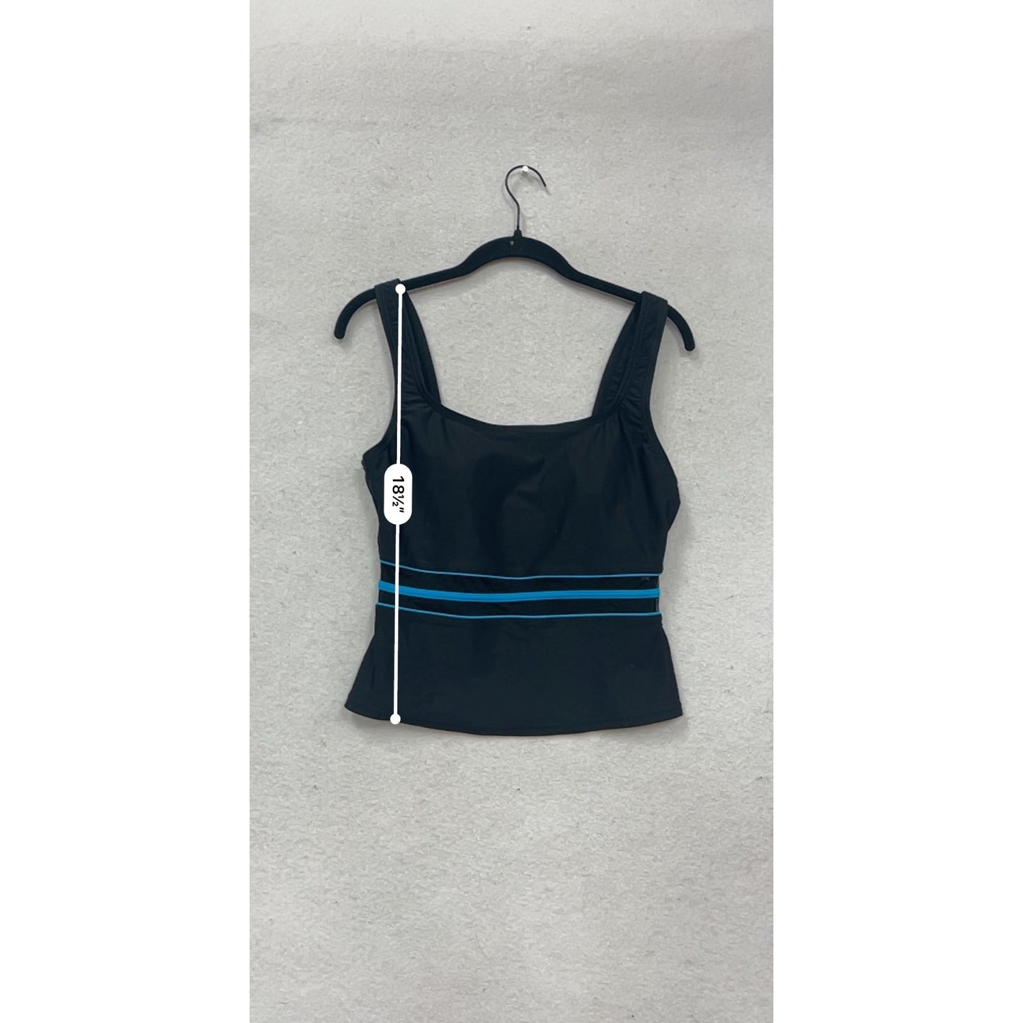Speedo Black/Blue Tankini Swim Top Size 10 #309A