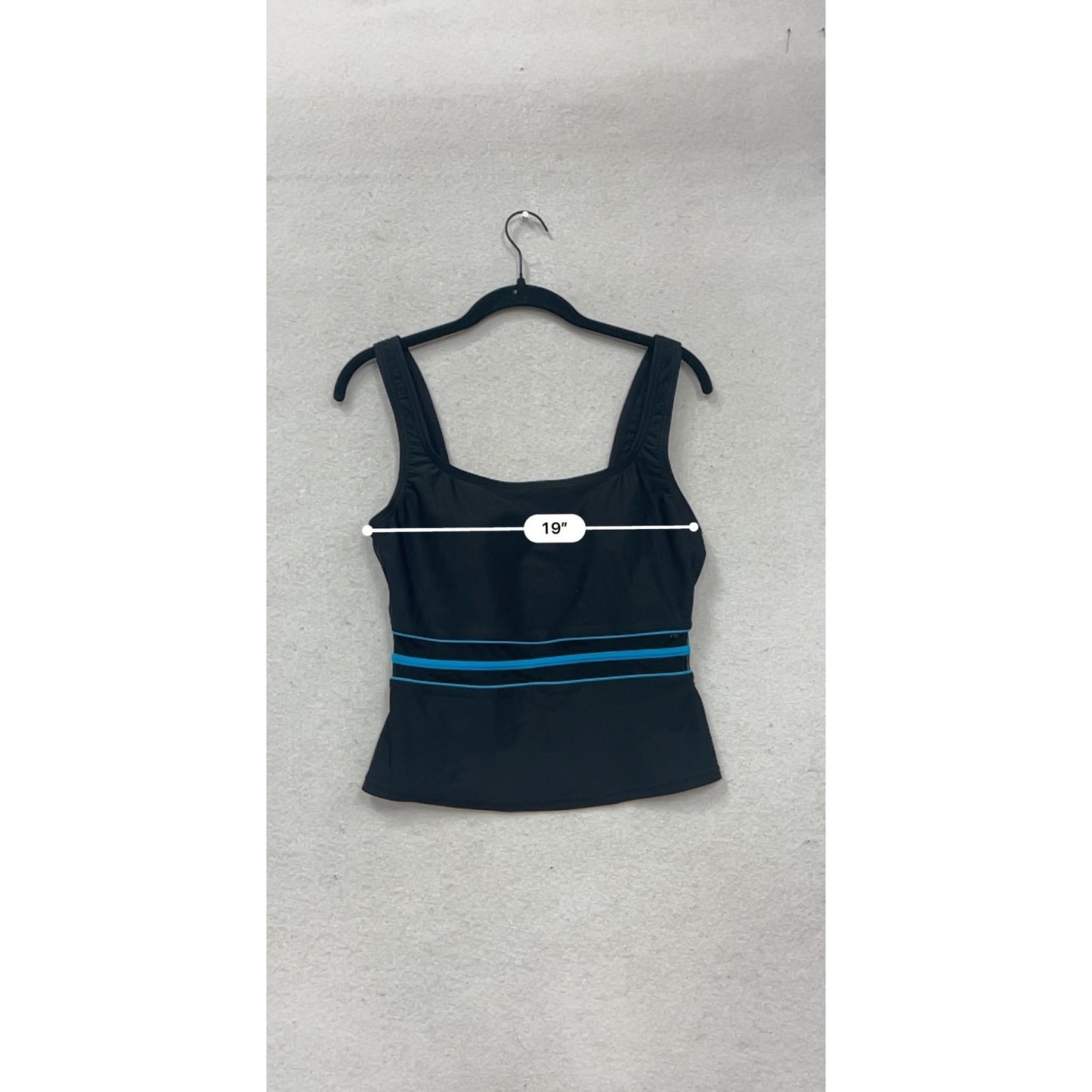Speedo Black/Blue Tankini Swim Top Size 10 #309A