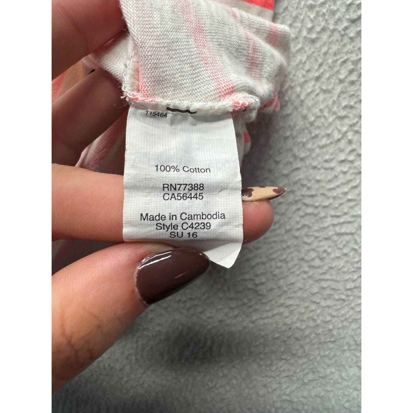 J. Crew Striped Lightweight Long Sleeve Shirt S White & Coral 237B